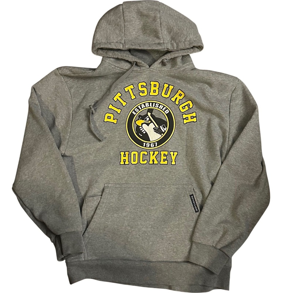 Renegade Pittsburgh Hockey Hoodie Sidney Crosby 87 Gray Pullover Mens Medium